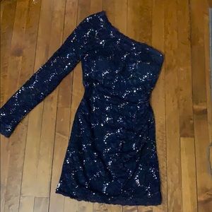 Navy one sleeve dress